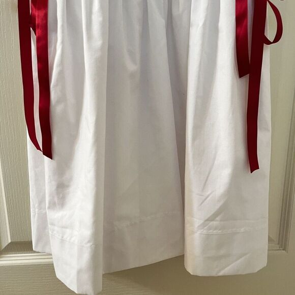 Lulu Bebe White and Red Natalie Embroidered Dress Side Bows Girls Size 4T - Picture 4 of 11